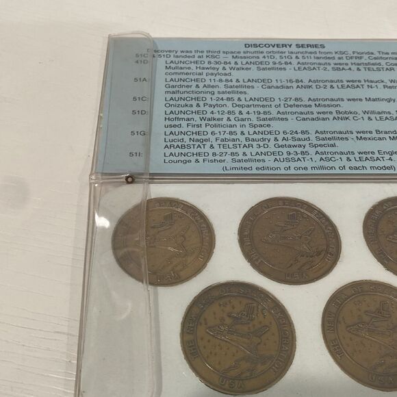 Discovery Series Antiqued 6 Solid Bronze Coins NASA Space Shuttle - Picture 9 of 9